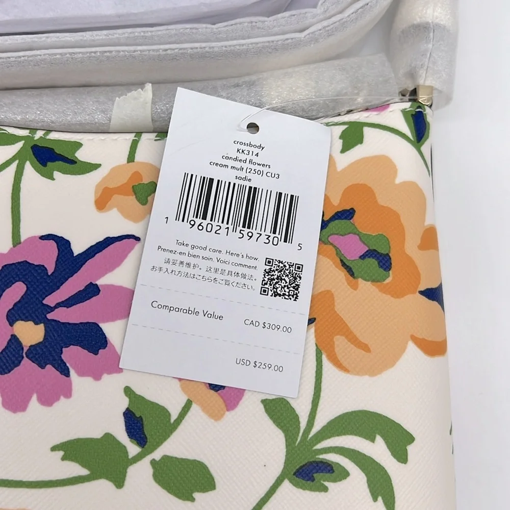 Kate Spade Sadie Printed Small Crossbody Candied Flowers Cream Multi
